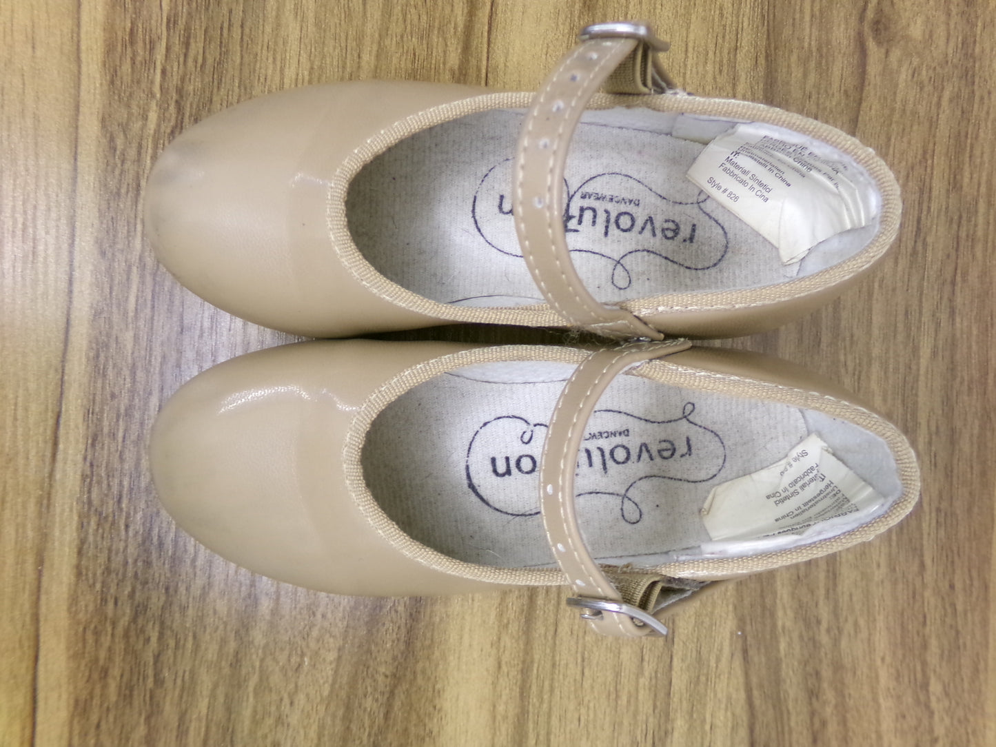 Pre-Owned Tap Shoes Revolution Style 808 12M Child Mary Jane Buckle Tan