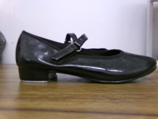 Pre-Owned Tan Tap Shoes ABT Kids 12 Mary Jane Patent Leather Loop Strap