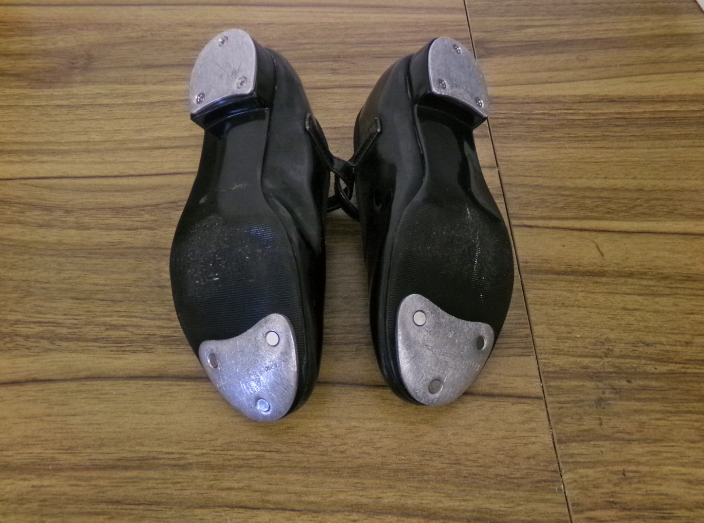 Pre-Owned Tan Tap Shoes ABT Kids 12 Mary Jane Patent Leather Loop Strap