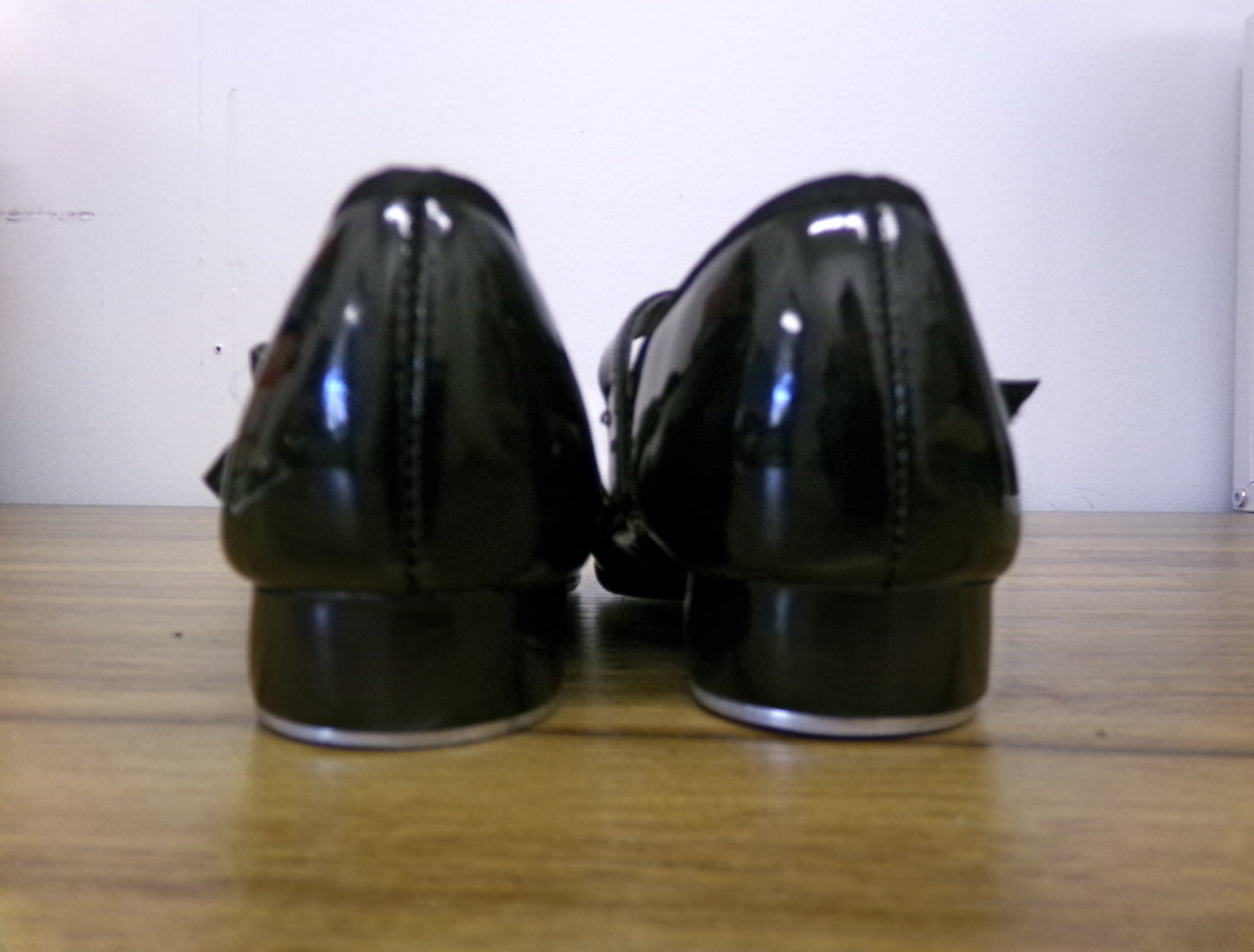 Pre-Owned Tan Tap Shoes ABT Kids 8 Mary Jane Patent Leather Loop Strap