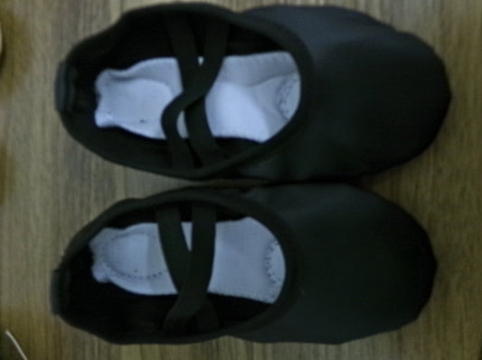 Pre-Owned Ballet Shoes Black Youth 12M Kids Split Sole Leather
