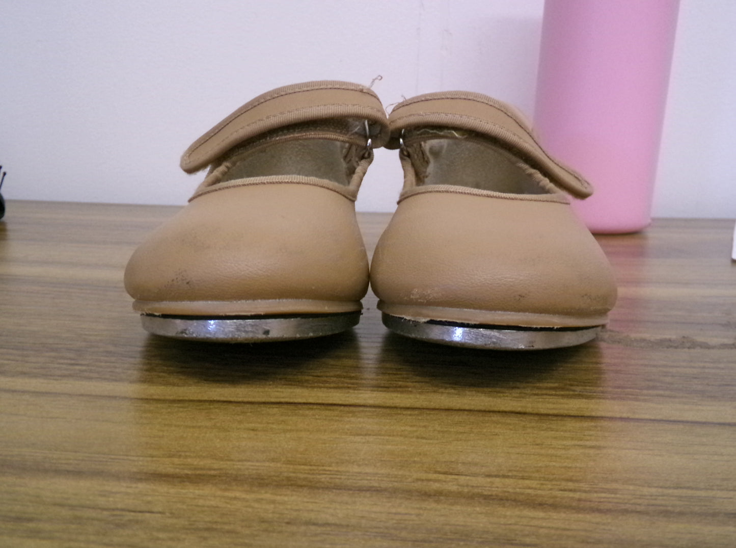 Pre-Owned Dance Tap Shoes Stelle Kids 13.5M Mary Jane easy Strap Tan