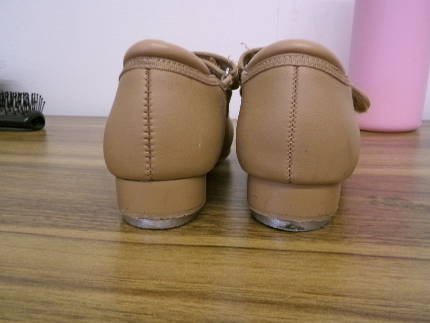 Pre-Owned Dance Tap Shoes Stelle Kids 13.5M Mary Jane easy Strap Tan