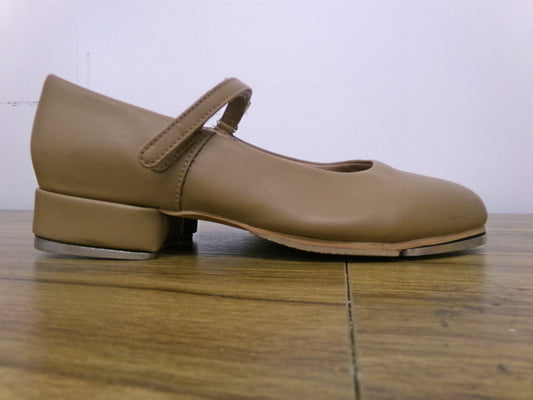 Pre-Owned Tan Tap Shoes Leo's 7M Mary Jane Leather Easy Strap