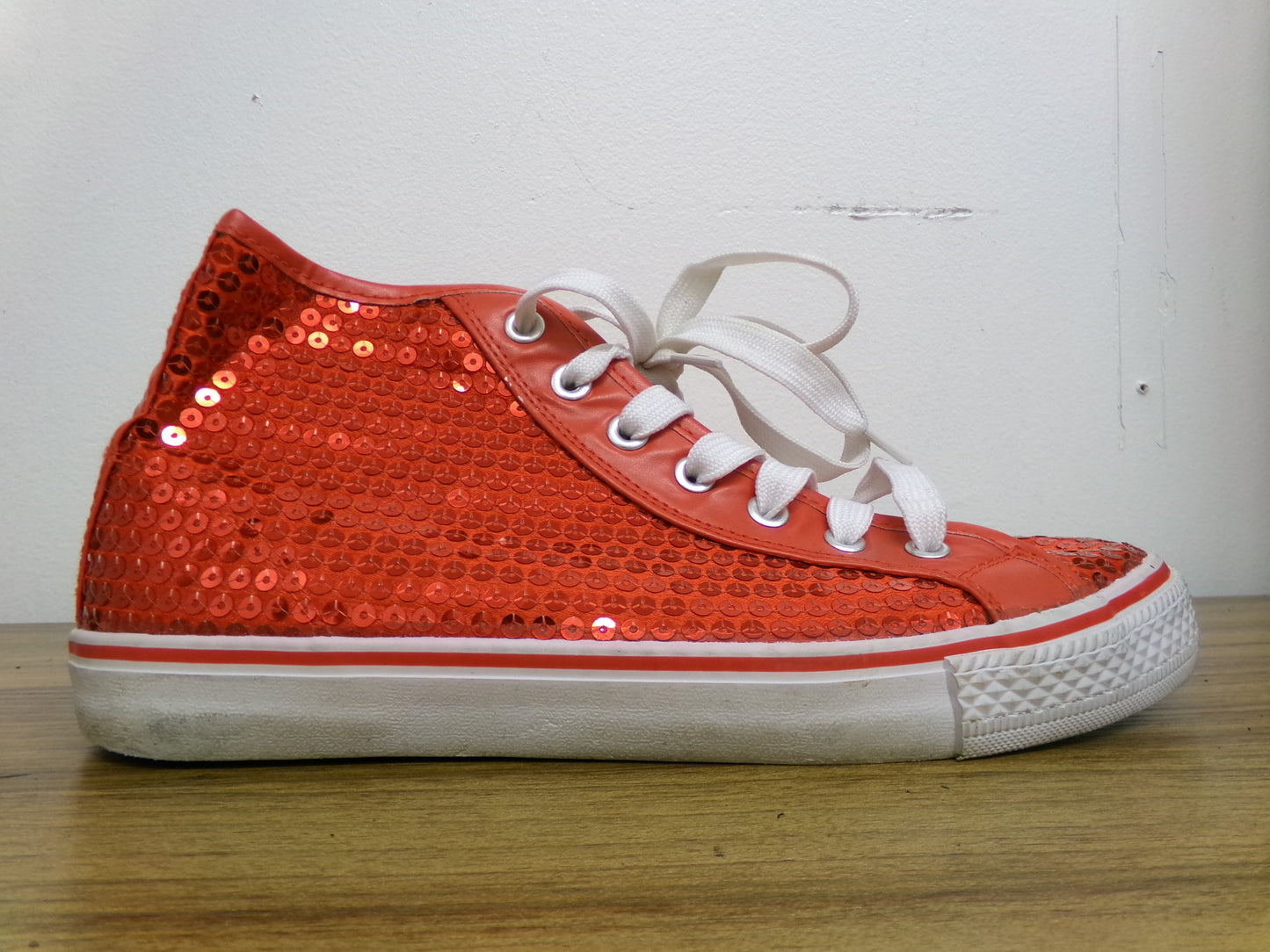 Shoes Hip Hop Balera WL6034 High Top Sequin Red 8M
