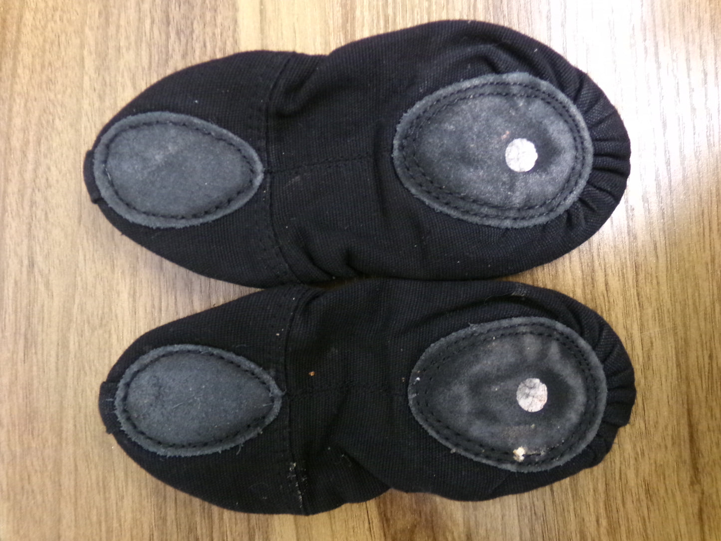 Pre-Owned Ballet Shoes Black Adult 4 Kids Split Sole Leather