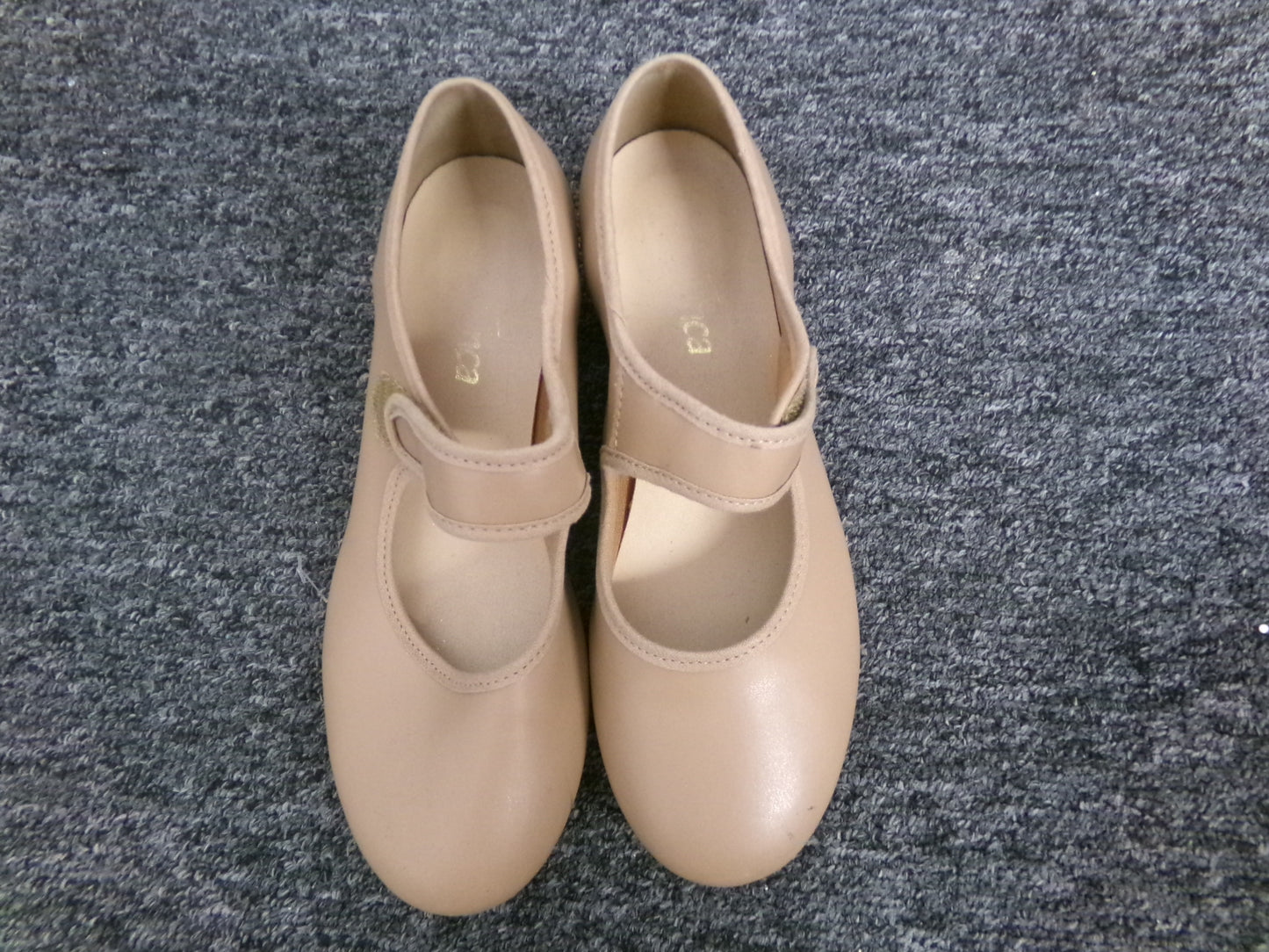 Pre-Owned Tap Shoes Youth 4.5M Tan So Danca TA38 Mary Jane Leather Loop Strap