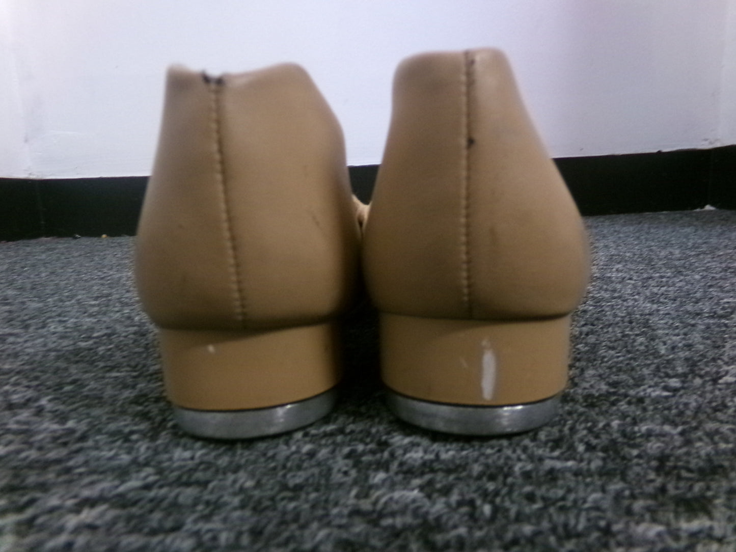 Dance Tap Shoes 12M Youth Capezio 443 Student Lace Up Tan Full Sole