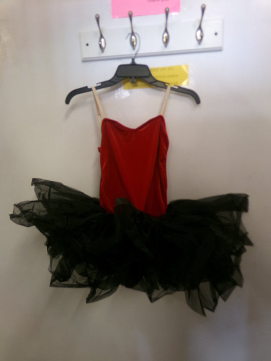 Pre-Owned Costume Medium Adult Red Velvet Curtain Call Ballet Tap Jazz Tutu