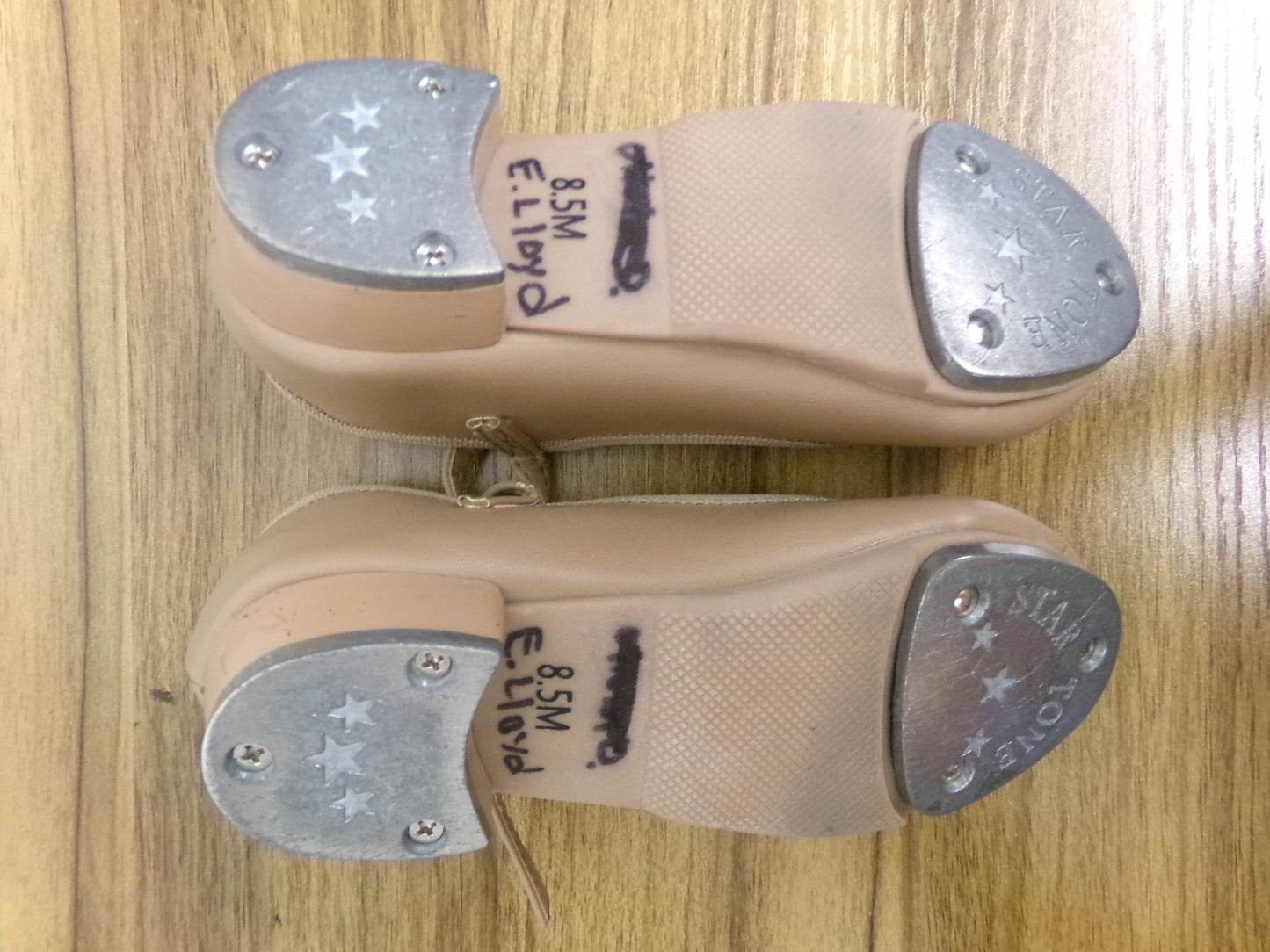 Pre-Owned Tap Shoes Dancing Fair Toddler 1.5M Mary Jane Leather Buckle