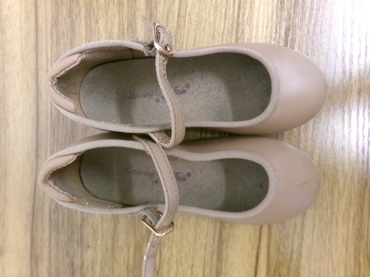 Pre-Owned Tap Shoes Dancing Fair Toddler 8.5M Mary Jane Leather Buckle