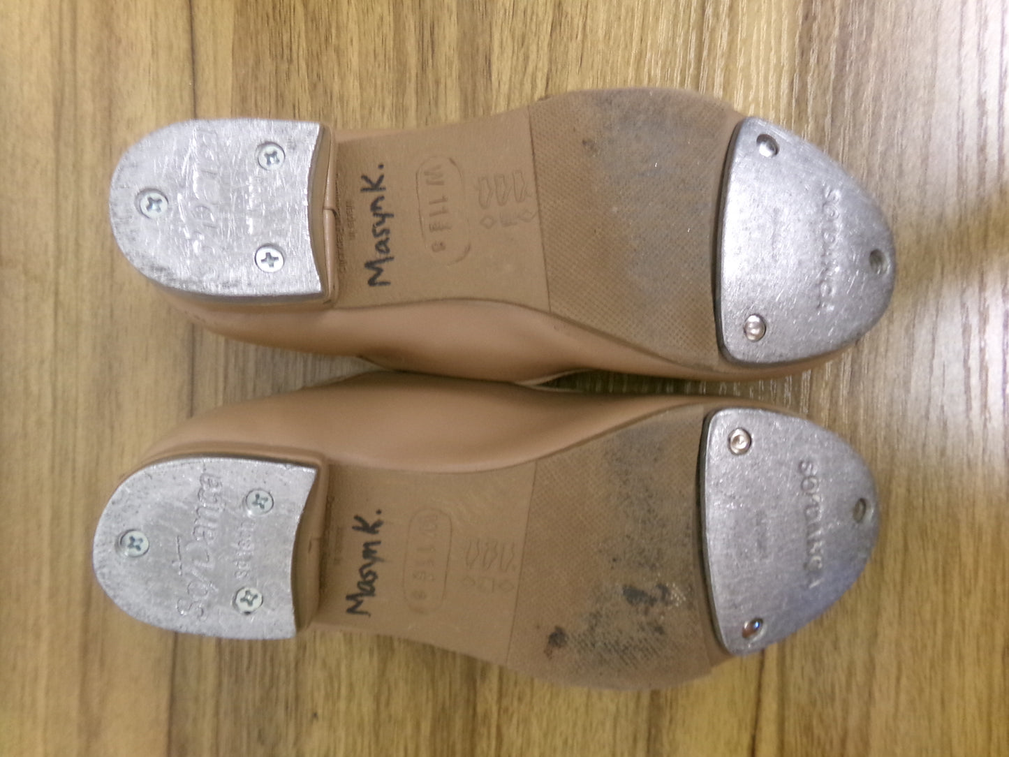 Dance Tap Shoes SoDanca Little Kid 11.5W Tyette Leather Student Tan