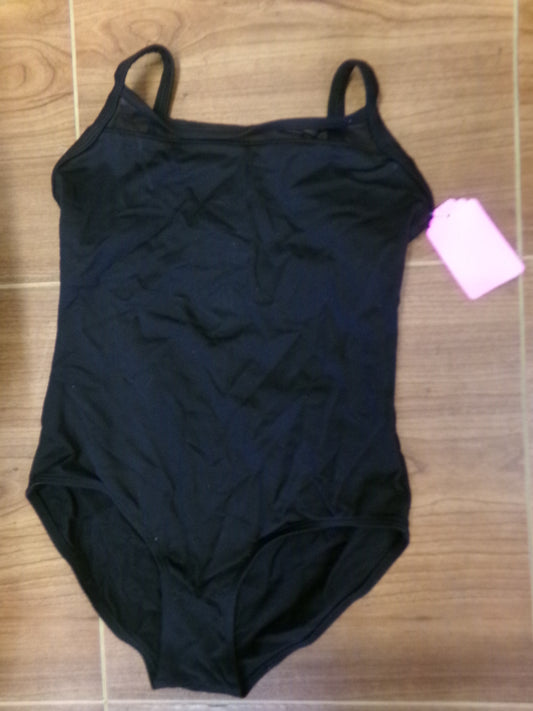 Pre-Owned Leotard Mirella Small Child Black Camisole Wavy Mesh insert Ballet Tap Jazz