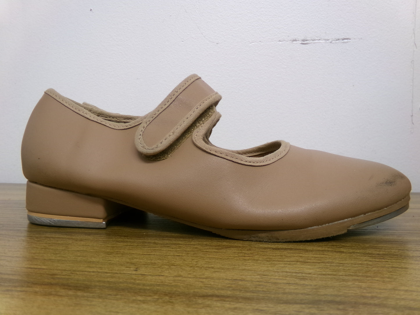 Dance Tap Shoes Youth 5W Tan So Danca TA38 Mary Jane Leather Loop Strap
