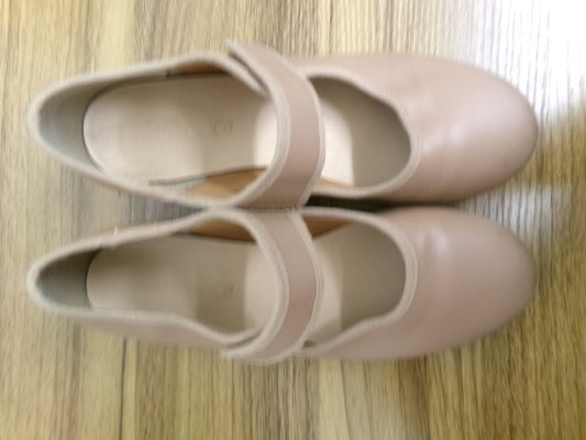 Dance Tap Shoes Youth 5W Tan So Danca TA38 Mary Jane Leather Loop Strap
