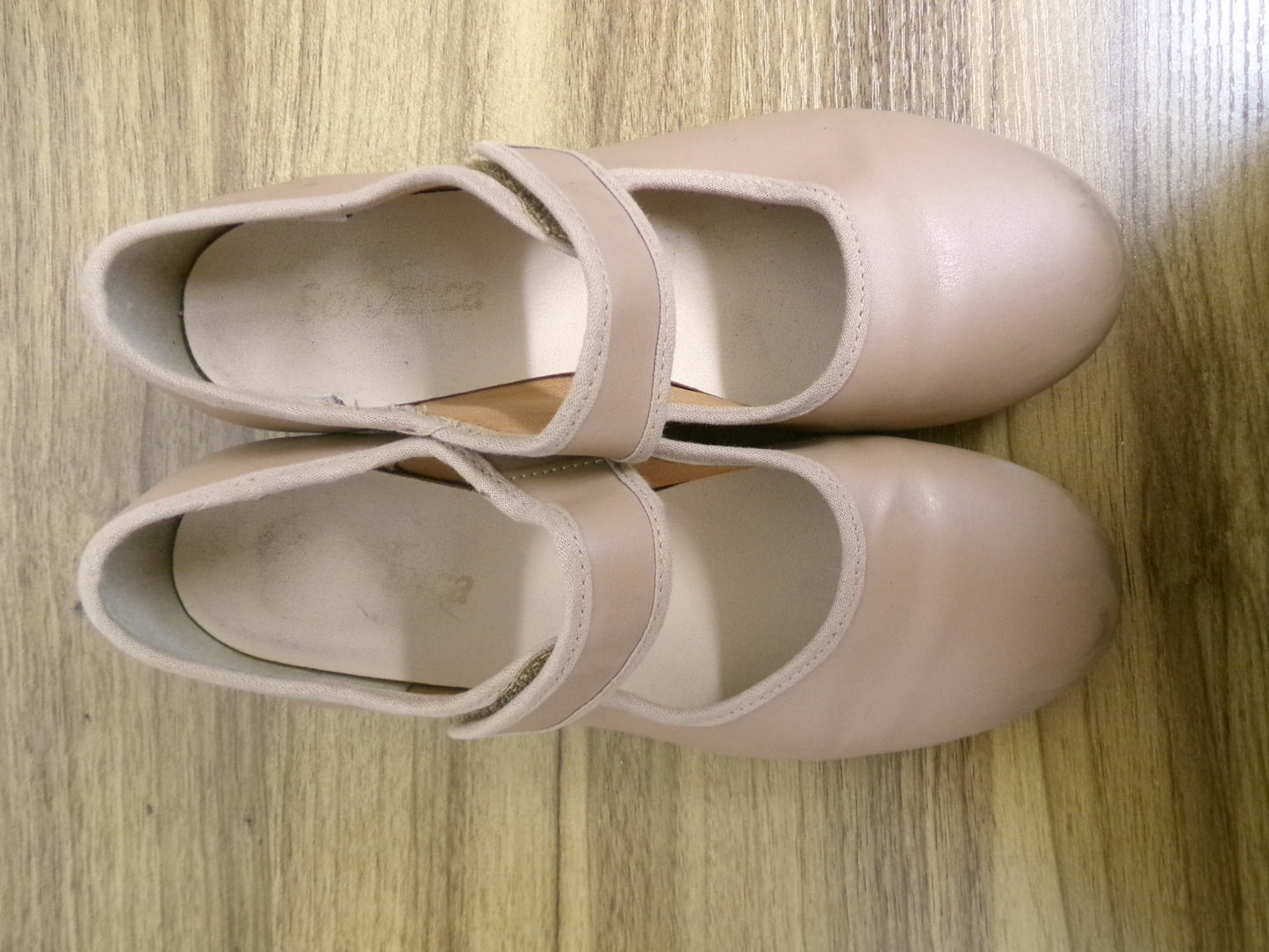 Dance Tap Shoes Youth 5W Tan So Danca TA38 Mary Jane Leather Loop Strap