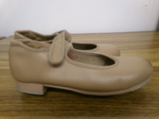 Dance Tap Shoes Danshuz 534 Toddler 12.5M Tan Mary Jane Easy Strap