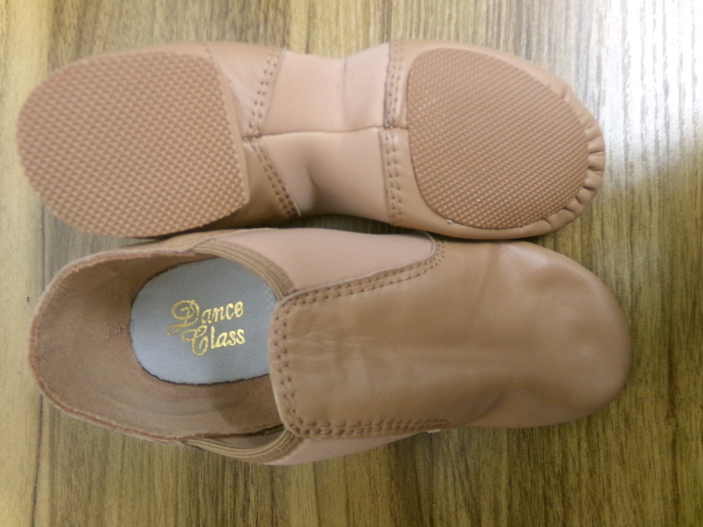 Pre-Owned Jazz Shoes Dance Class Girls 4M Child Slip On Leather Split Sole