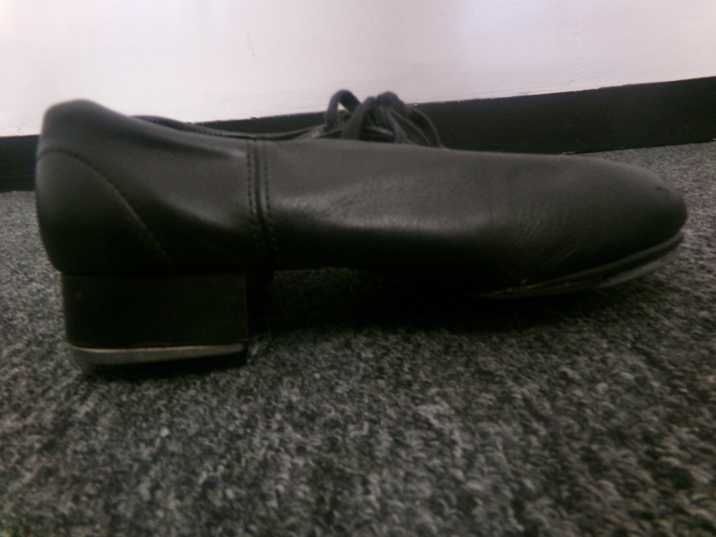 Pre-Owned Jazz Shoes Capezio 5 Adult Black Leather Split Sole Lace Up