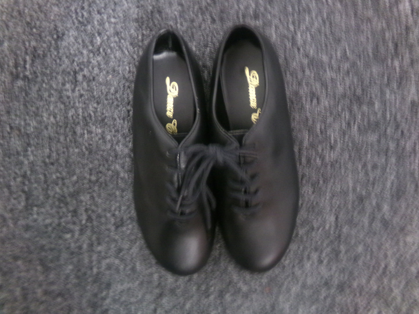 Pre-Owned Tap Shoes Dance Class 3.5M Oxford Leather Black Split Full Sole