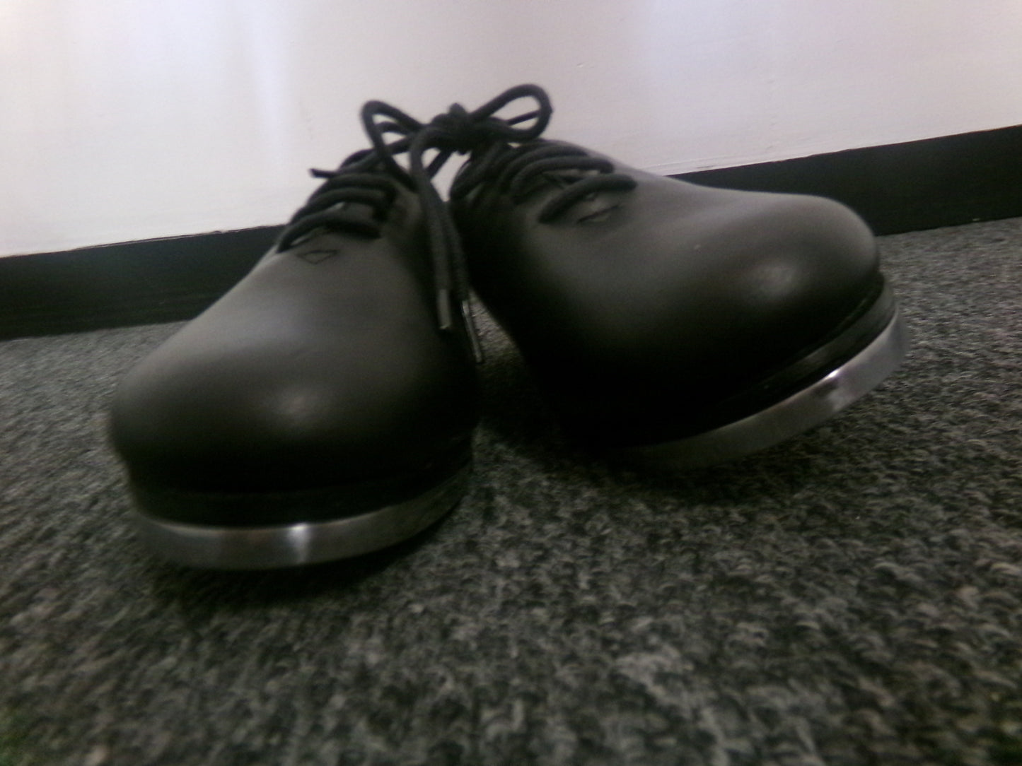 Pre-Owned Tap Shoes Dance Class 3.5M Oxford Leather Black Split Full Sole