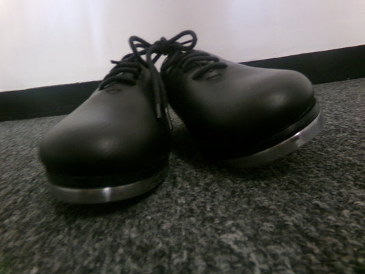 Pre-Owned Tap Shoes Dance Class 3.5M Oxford Leather Black Split Full Sole