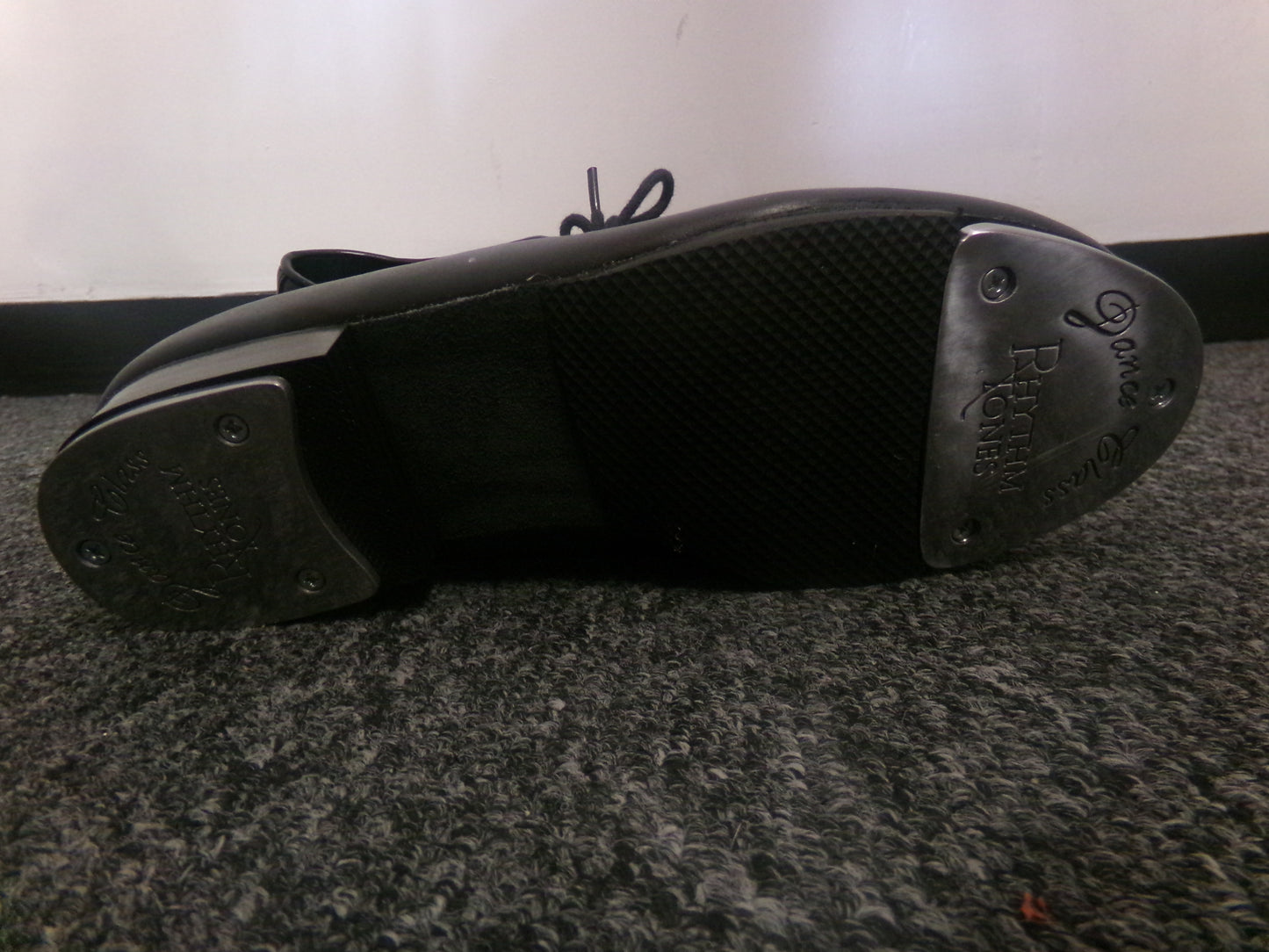 Pre-Owned Tap Shoes Dance Class 3.5M Oxford Leather Black Split Full Sole