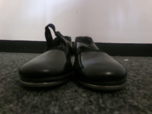 Pre-Owned Tap Shoes Dance Class Big Kid 10M Tyette Leather Ribbon Student