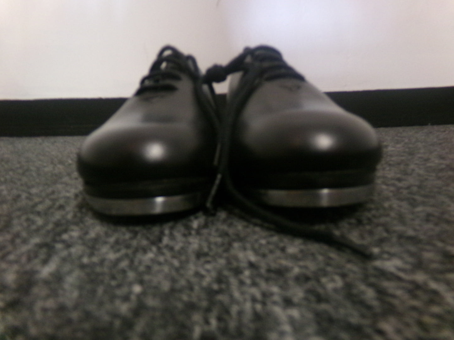 Pre-Owned Tap Shoes Dance Class 6M Oxford Leather Black Split Full Sole
