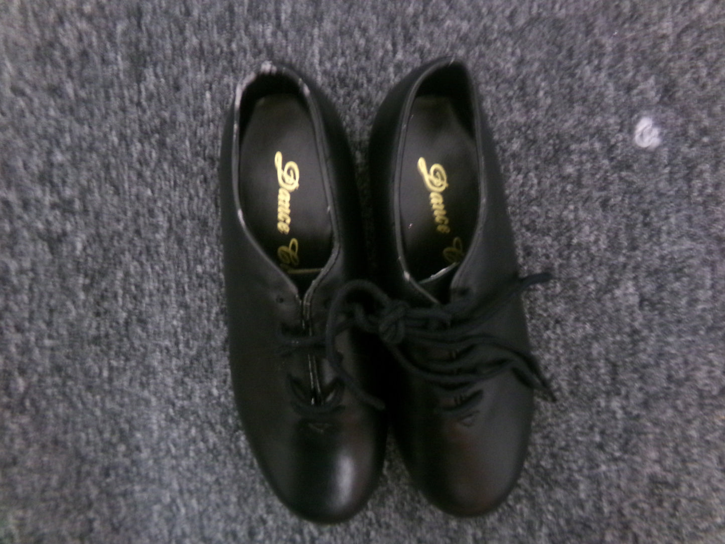 Pre-Owned Tap Shoes Dance Class 1.5M Oxford Leather Black Split Full Sole