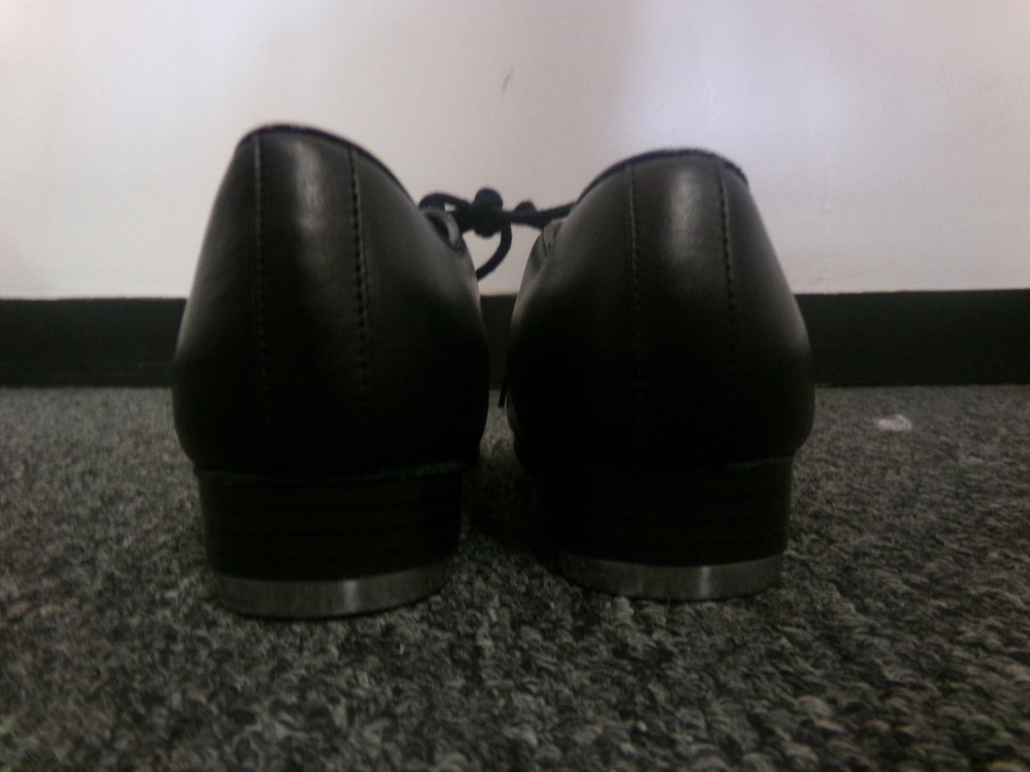 Pre-Owned Tap Shoes Dance Class 1.5M Oxford Leather Black Split Full Sole