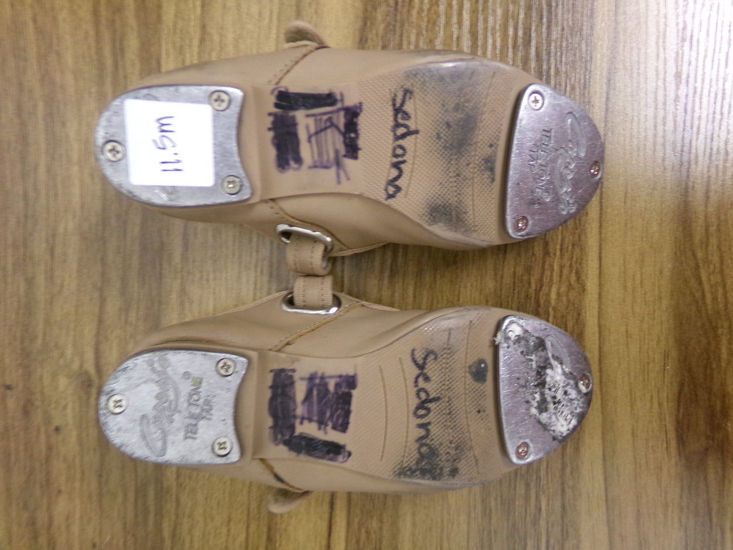 Pre-Owned Tap Shoes Capezio Toddler 11.5 Jane Leather Buckle Tan