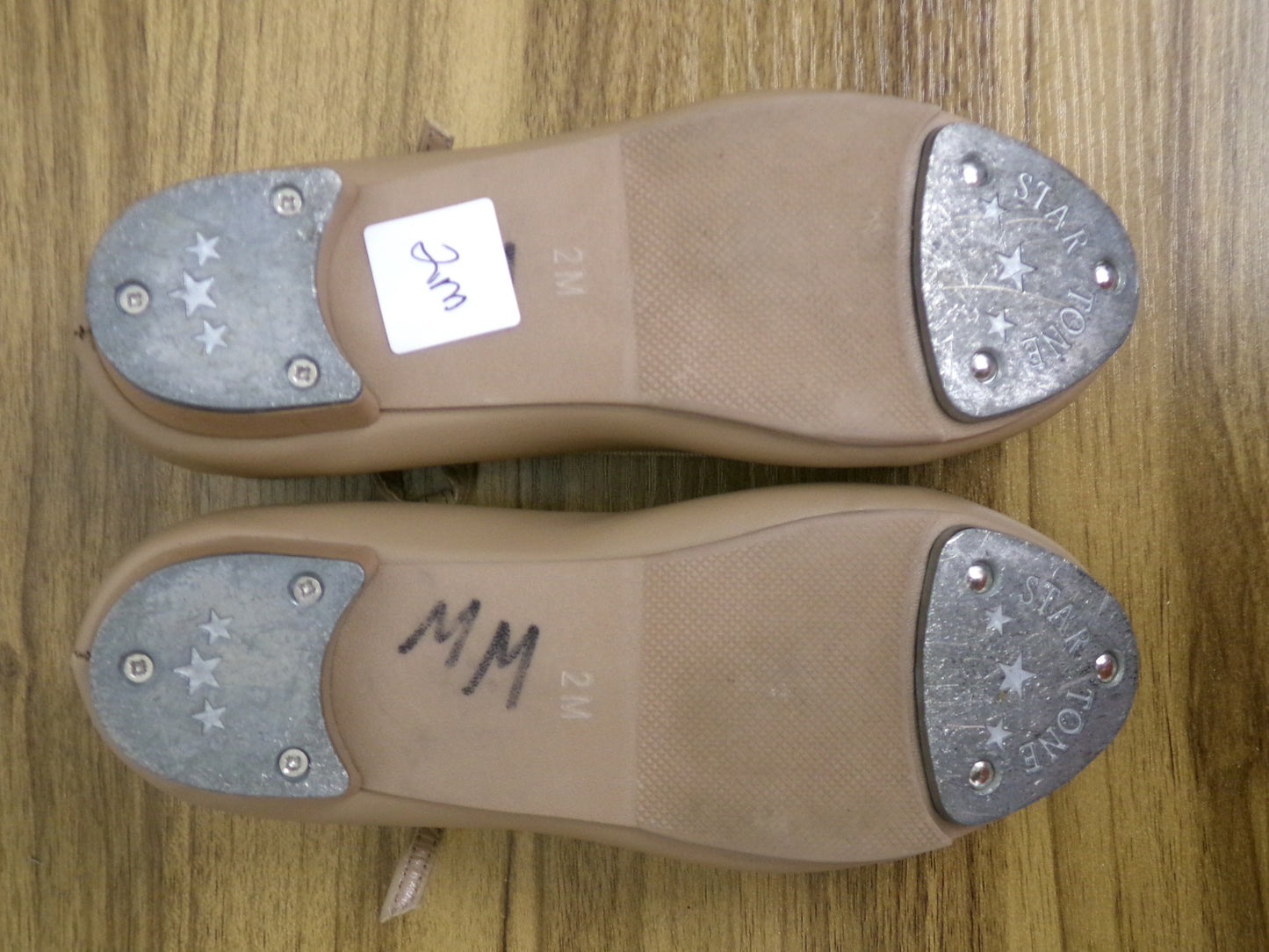 Pre-Owned Tap Shoes Danshuz 753 Adult 2M Tan Mary Jane Buckle