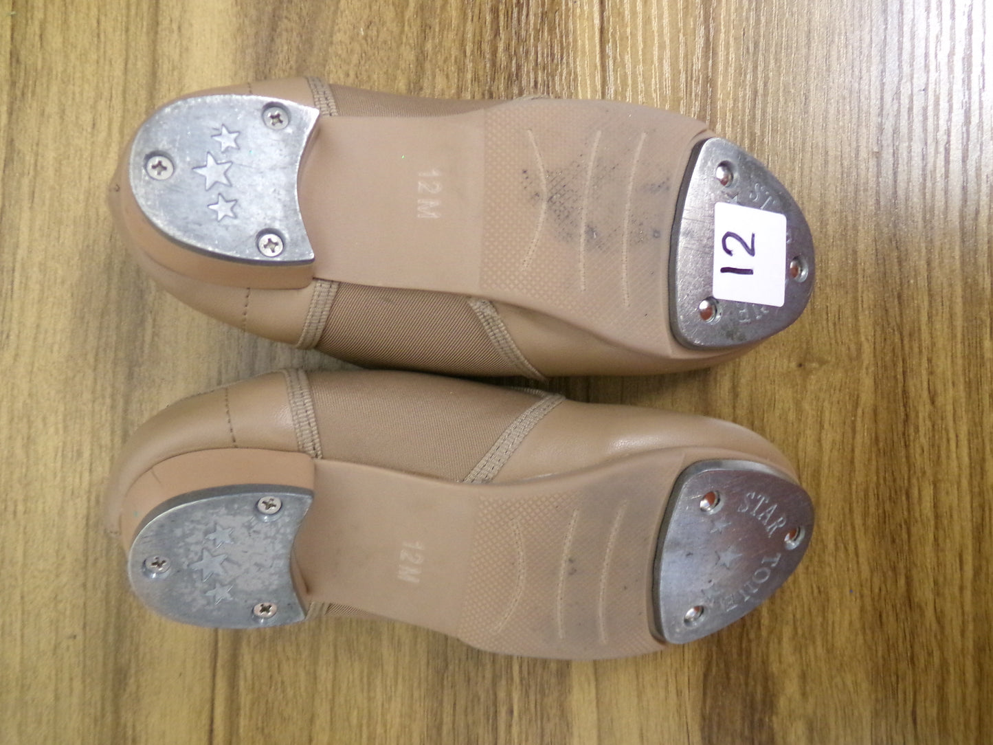 Pre-Owned Slip On Tap Shoes Danz N Motion 951 Kids 12M Tan