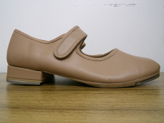Pre-Owned Tap Shoes Youth 4.5M Tan So Danca TA38 Mary Jane Leather Loop Strap