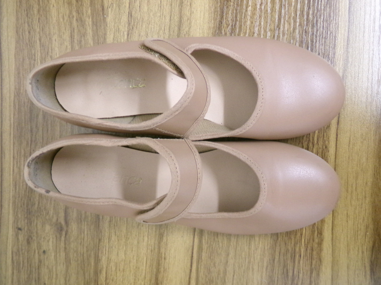 Pre-Owned Tap Shoes Youth 4.5M Tan So Danca TA38 Mary Jane Leather Loop Strap