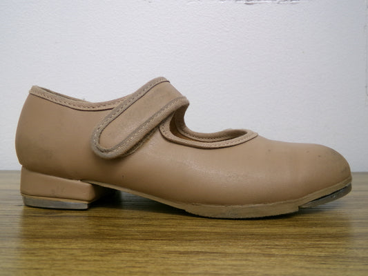 Pre-Owned Tap Shoes Youth 10M Tan So Danca TA38 Mary Jane Leather Loop Strap