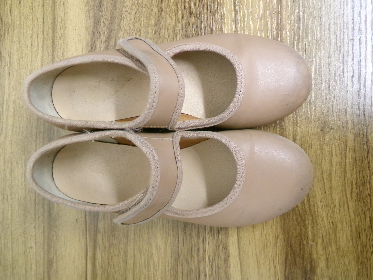 Pre-Owned Tap Shoes Youth 10M Tan So Danca TA38 Mary Jane Leather Loop Strap
