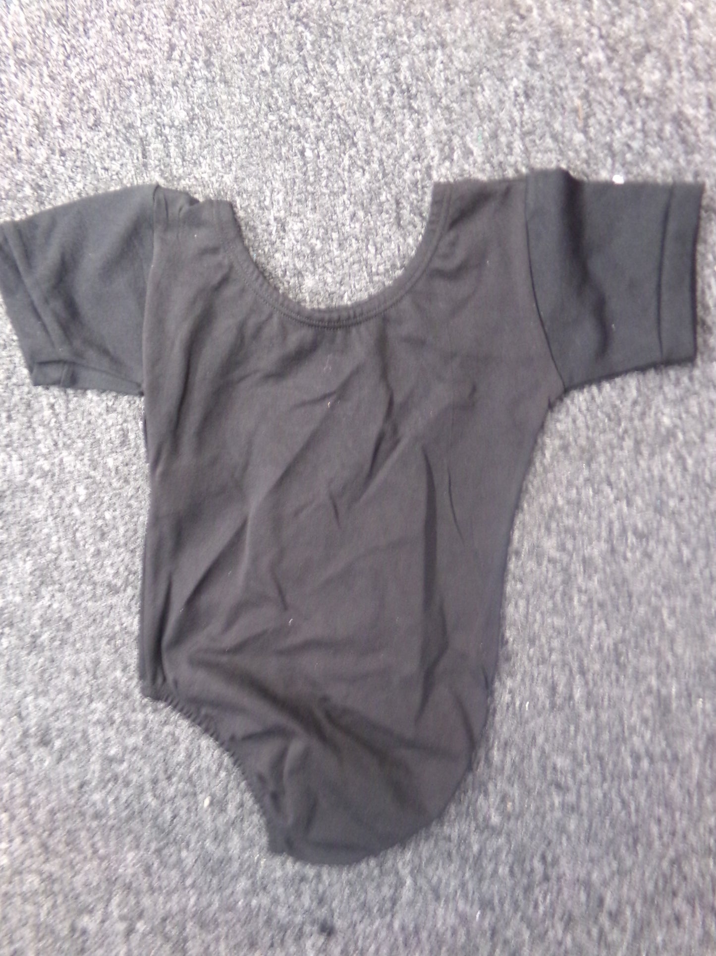 Pre-Owned Leotard Short Sleeve Dance Sparkle XS Child 2-4 Black Ballet Tap Jazz