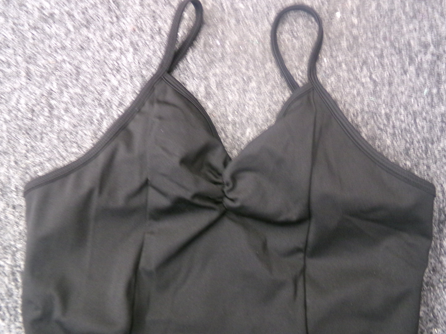 Pre-Owned Leotard Camisole with Mesh Large Adult Black Ballet Tap Jazz