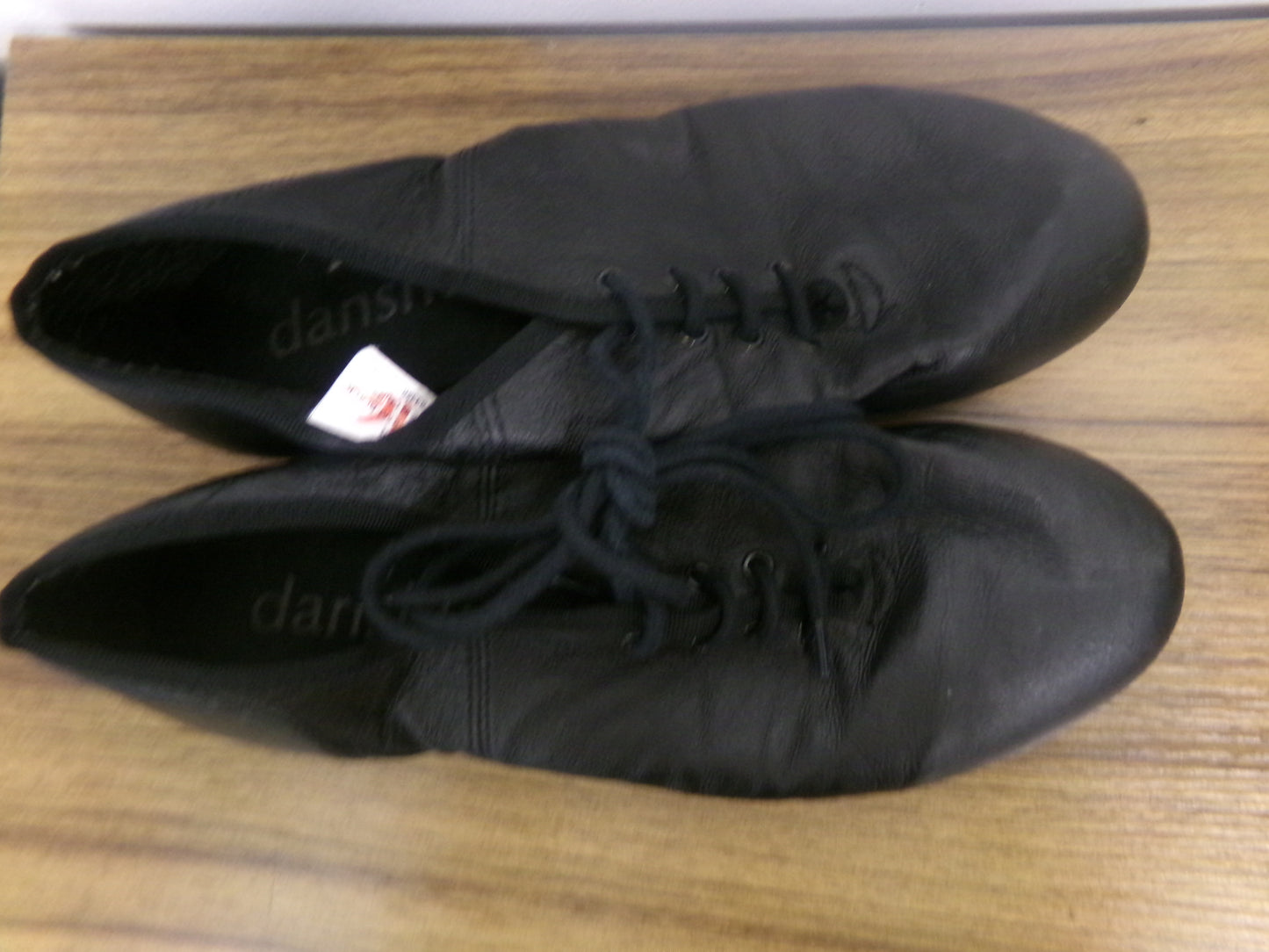 Pre-Owned Tap Shoes DanzNMotion Adult 9.5M Oxford Leather Black Split Sole