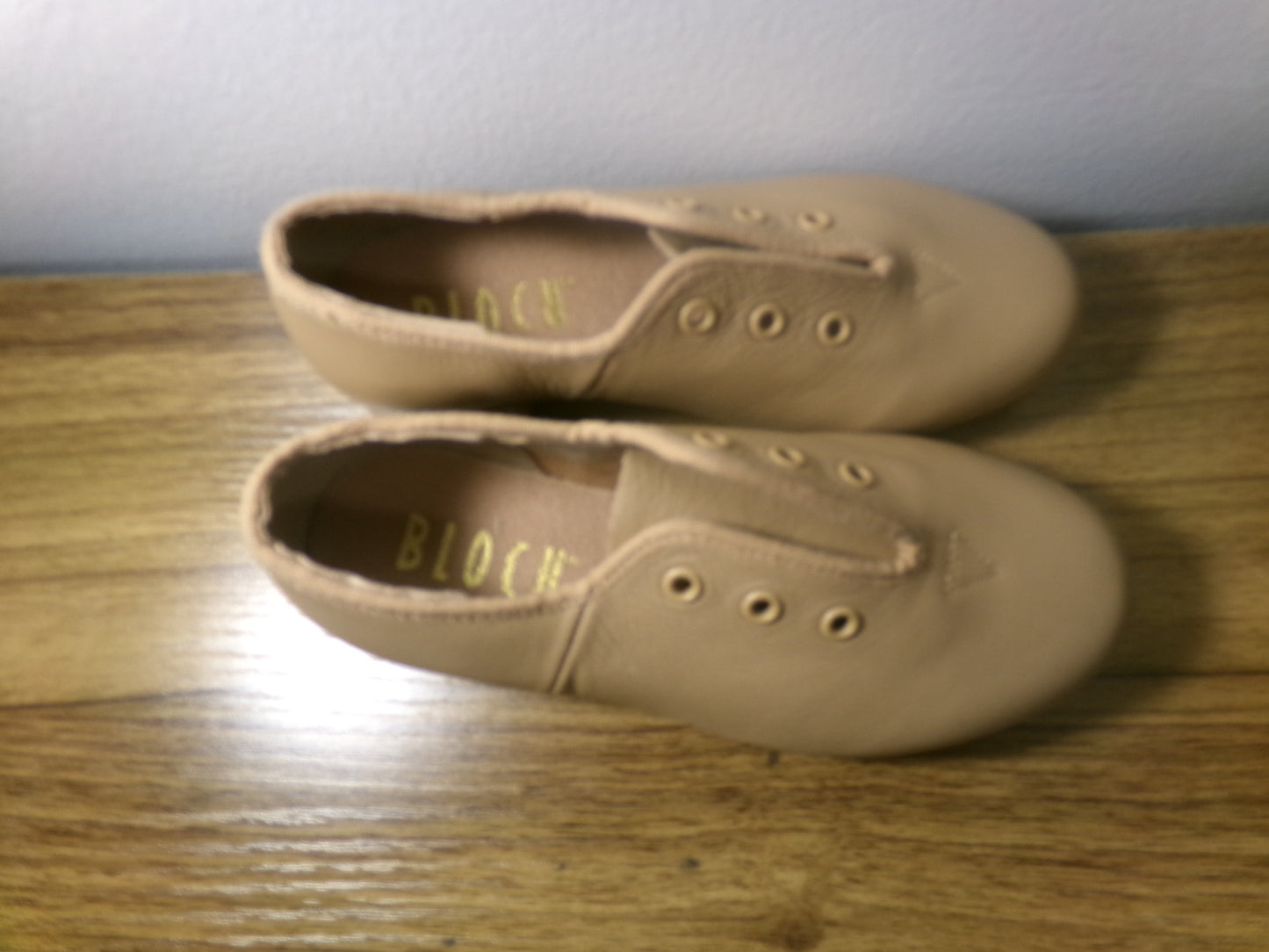 Pre-Owned Tap Shoes Bloch Adult 10M Tan Toddler Oxford Leather Lace Up Full Sole