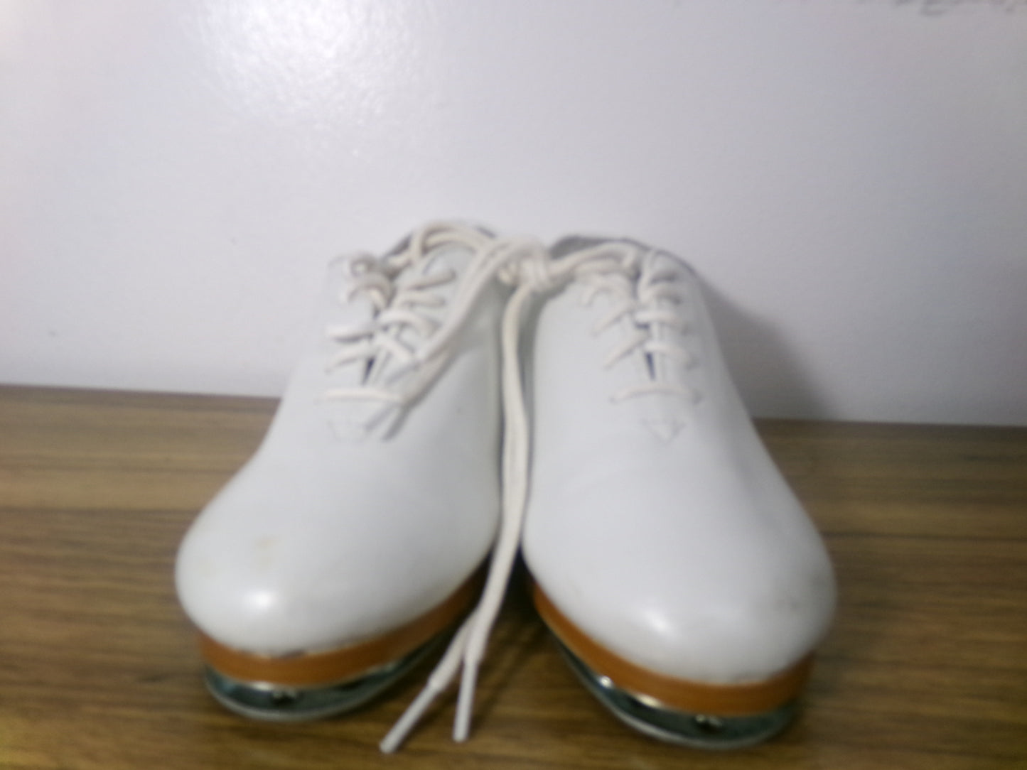 Pre-Owned Clogging Shoes Steven Stompers Youth 3M White Oxford Leather FULL Sole