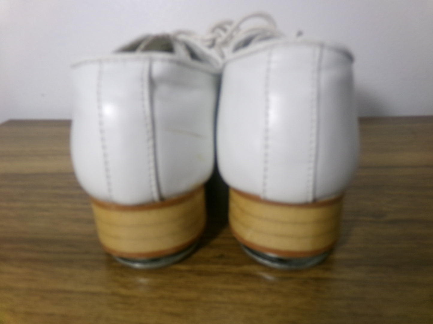 Pre-Owned Clogging Shoes Steven Stompers Youth 3M White Oxford Leather FULL Sole