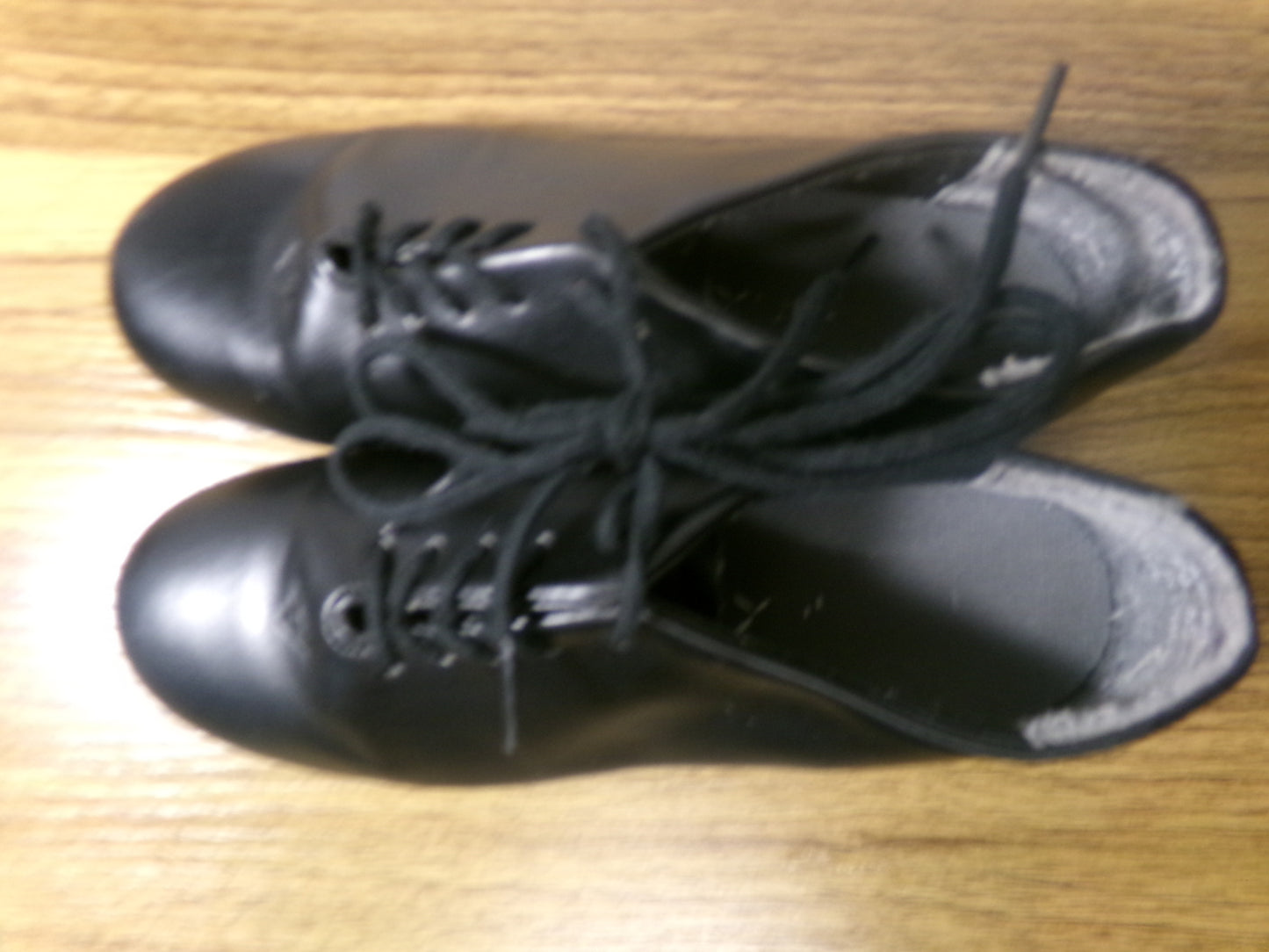 Dance Tap Shoes 13.5M Youth Capezio 443 Student Lace Up Black Full Sole