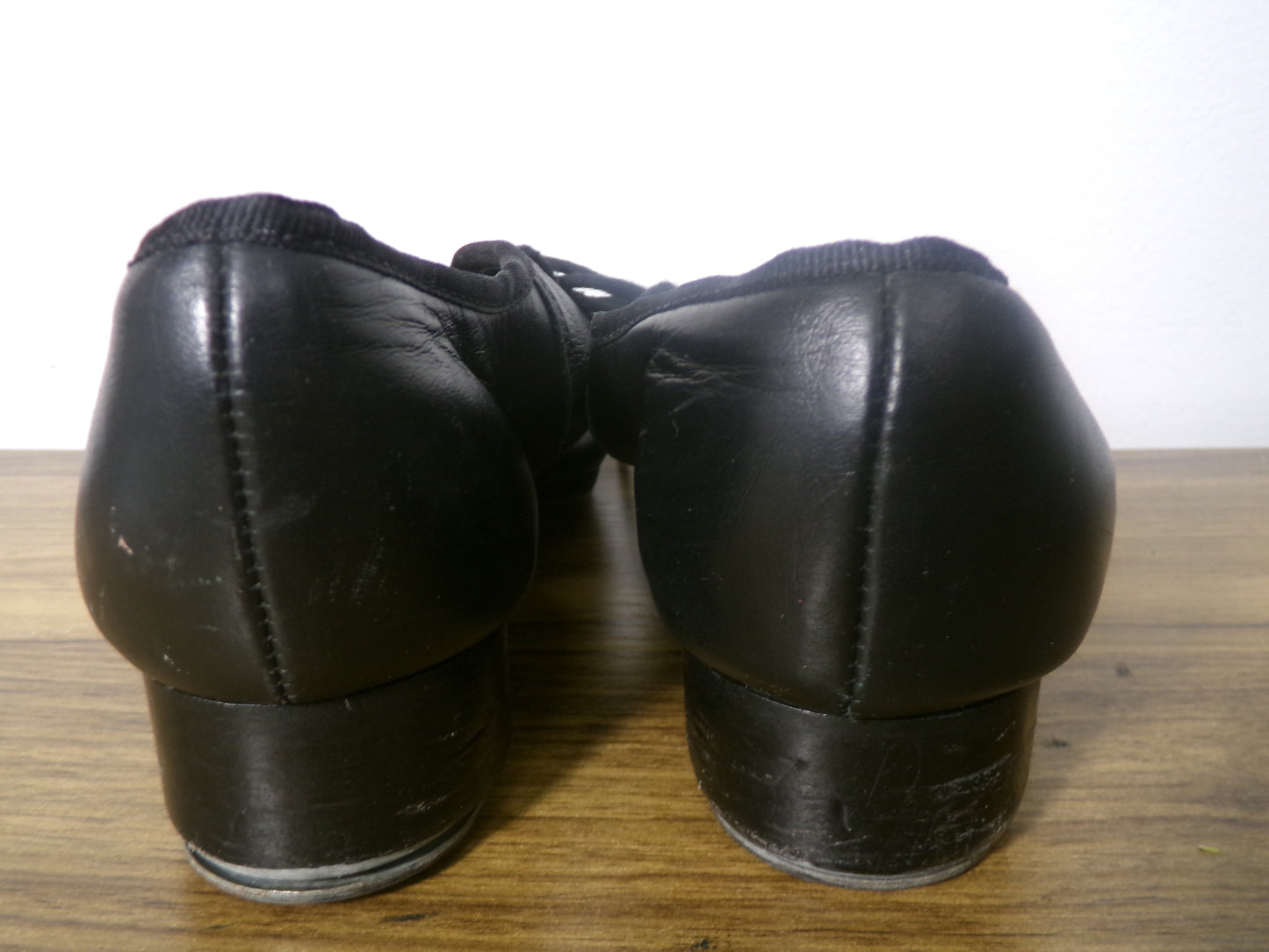 Pre-Owned Split Sole Buck Clogging Shoes Dancing Fair Adult 5M Black Oxford Leather
