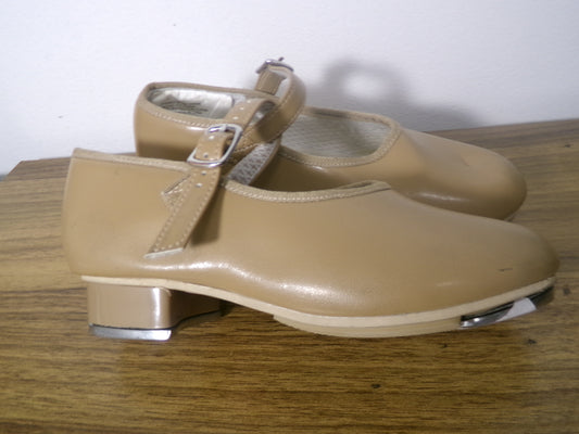 Pre-Owned Tap Shoes Revolution Style 826 12M Child Mary Jane Buckle Tan