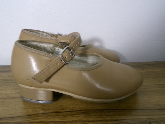 Pre-Owned Tap Shoes Revolution Style 826 10M Child Mary Jane Buckle Tan
