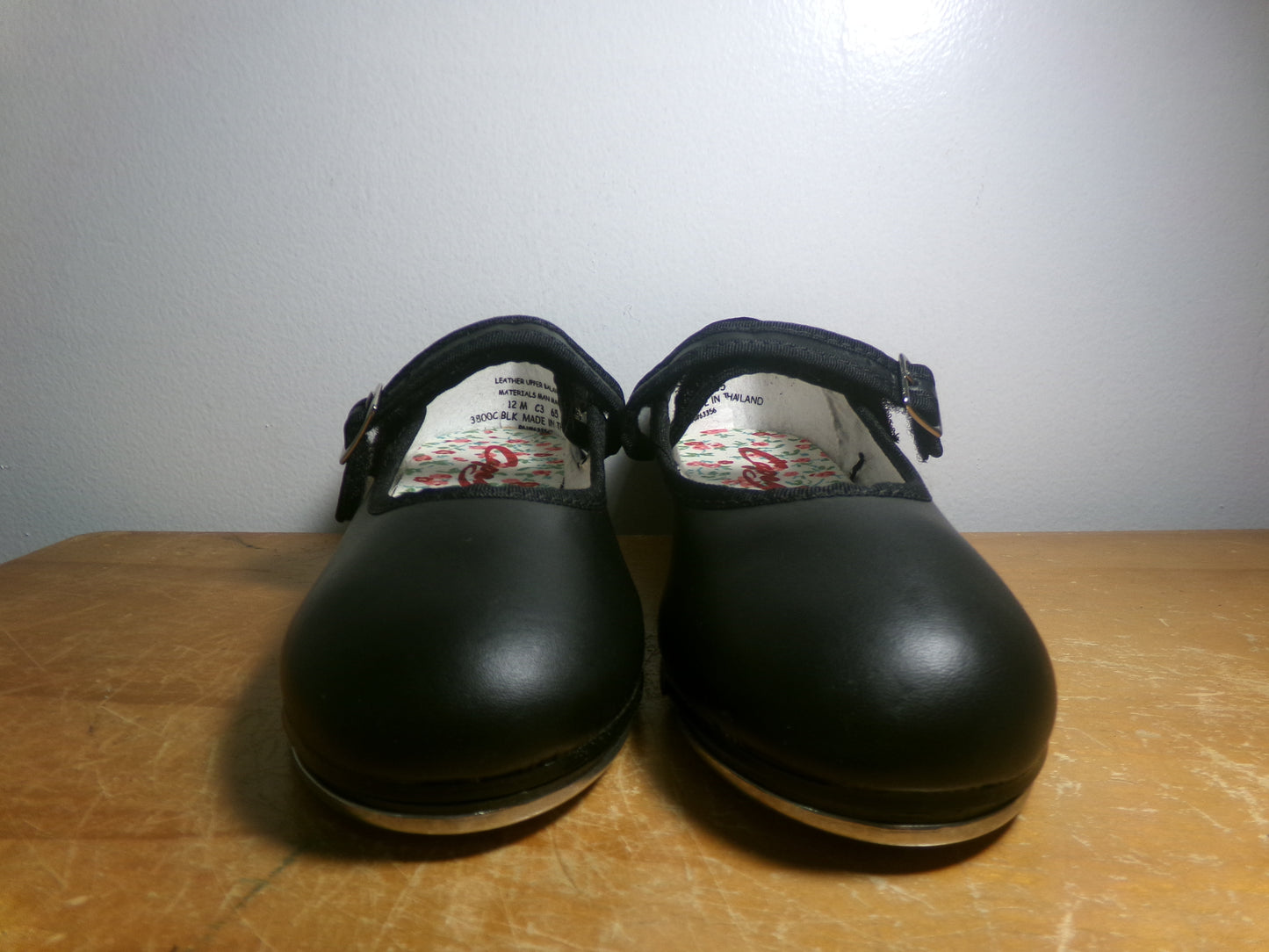 Pre-Owned Tap Shoes Capezio 3800 12M Kids Black Mary Jane Leather Easy Strap Student