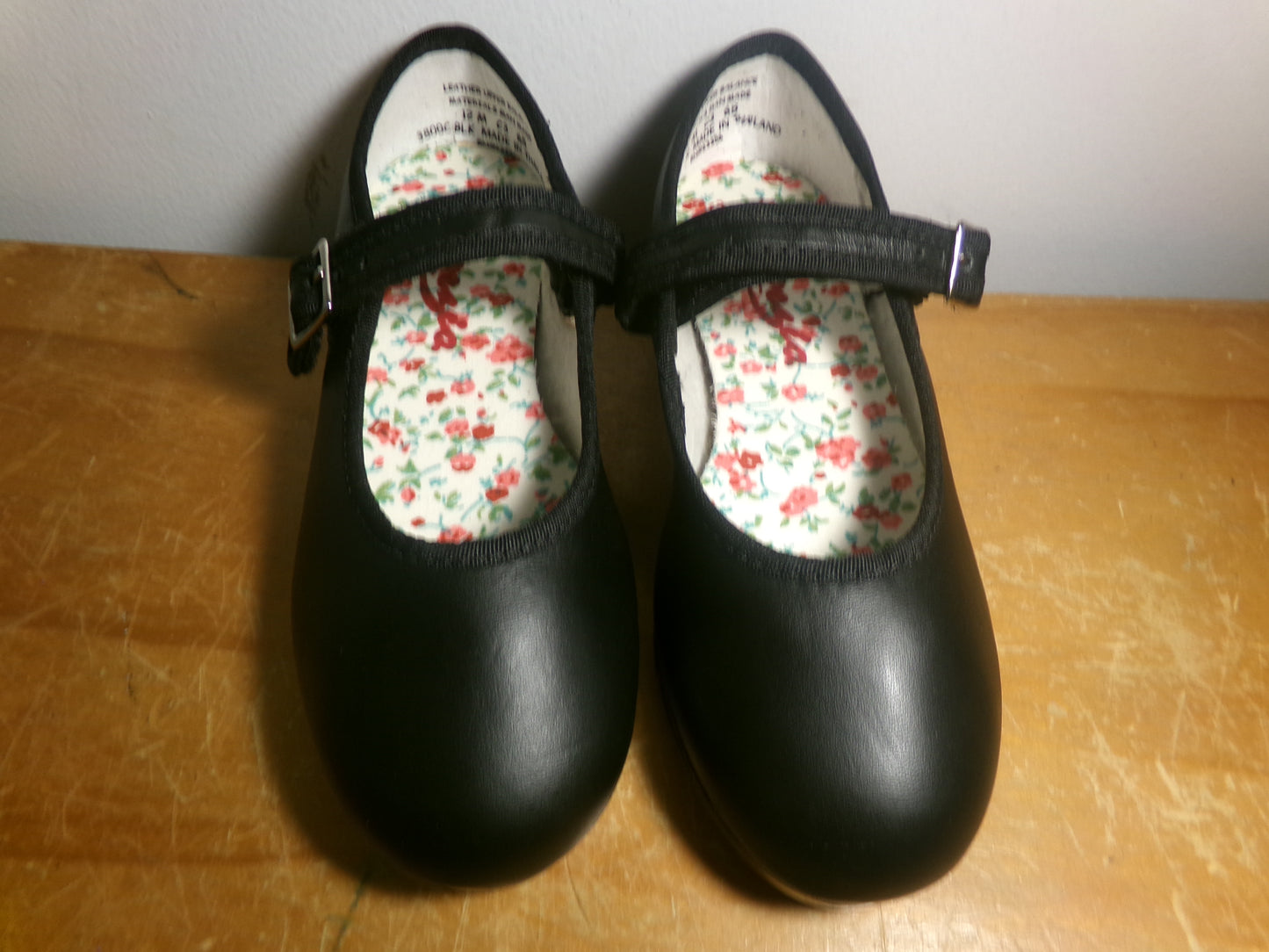 Pre-Owned Tap Shoes Capezio 3800 12M Kids Black Mary Jane Leather Easy Strap Student